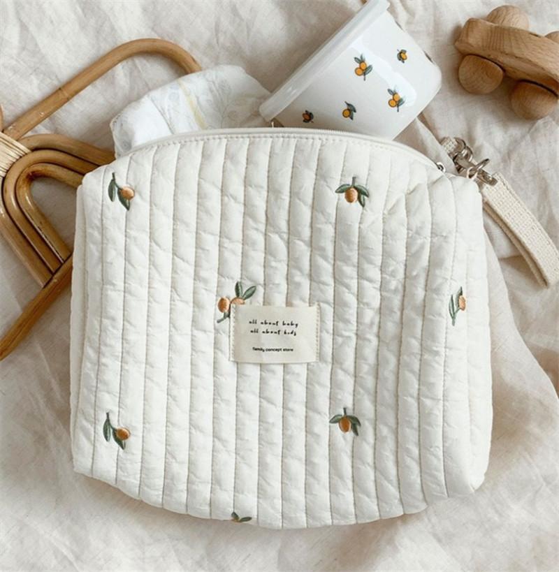 Tragbare Wickeltasche für Kinderwagen, gesteppt, für Babywindeln, Organizer, bestickte Mama-Taschen, Baby-Accessoires, Wickeltasche, Aufbewahrung