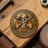 Moonshine Outlaws Club Collectible Coin Double-Sided Vintage Metal Drinking Skull Souvenir Coin Collectors Keepsake Token Gift