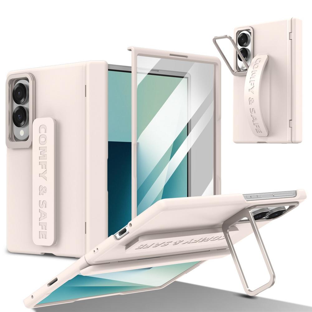 Elastic Wristband Phone Case For Samsung Z Fold 8 Fold8 Ultra Galaxy Z Fold 7 6 5 4 Camera Holder Front Glass Protect Cover