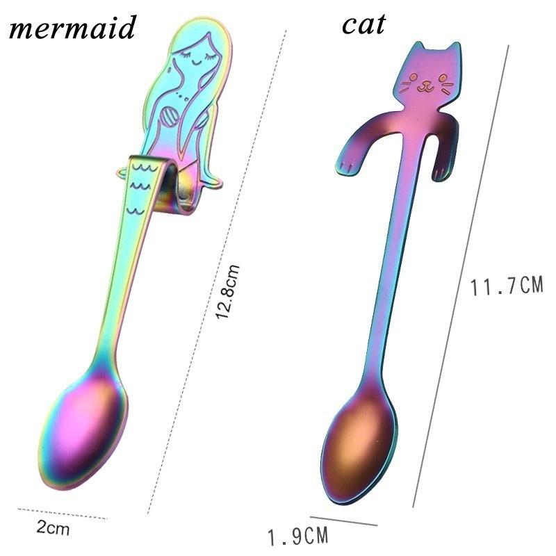 Beautiful Mermaid Stainless Steel Coffee Drink Spoon Creative Kitchen Gadget Tableware Sup