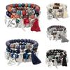 4Pcs/Set Bohemia Style Wing Bracelet Beads Jewelry Women Bangle Party Gift