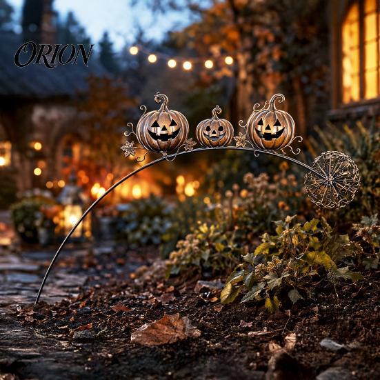 Outdoor Halloween Decorations Ghost Garden Stake, Rustic Yard Art Decor with Dandelion Accent, Unique for Metal Sculpture Lawn Patio Flower