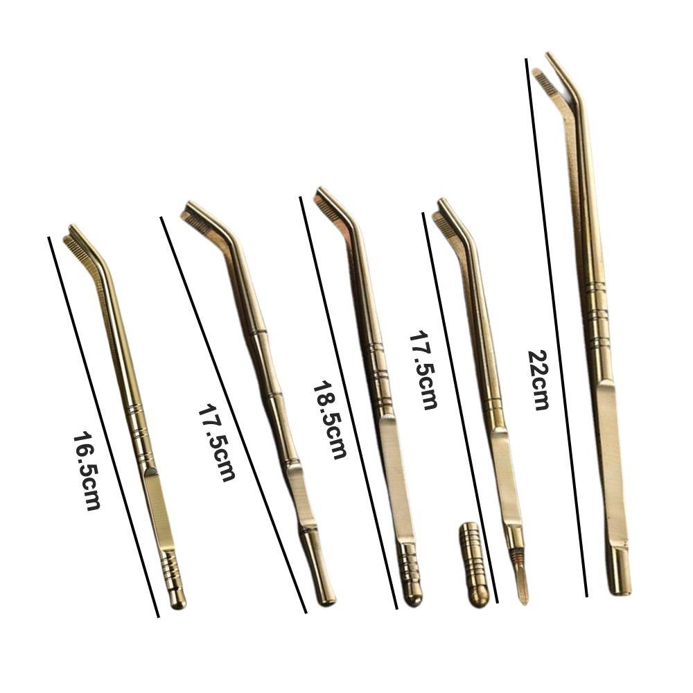 New Brass Tea Sticks Clip Traditional Japanese Leaf Tea Scoops Long Tea Tweezers Kitchen Tool