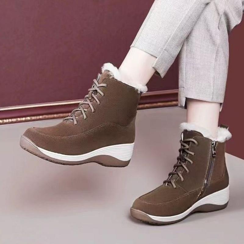 Autumn and Winter Casual Fashion Women's Shoes Round Head Velvet Warm Medium and Old Cotton Boots Snow Boots