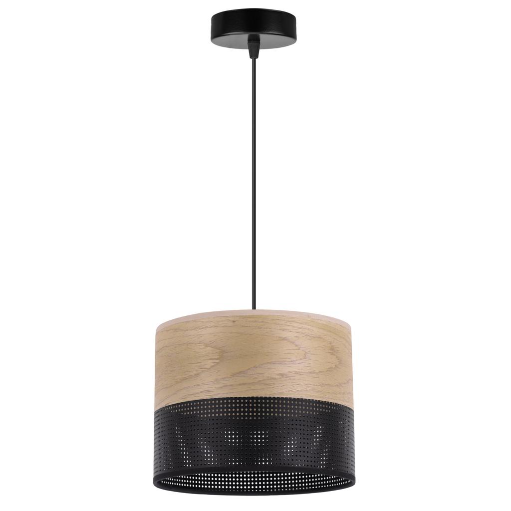 Single Hanging Lamp, Golden Oak Veneer Lampshade, 20Cm