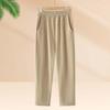 Mom's Lightweight Nine-Point Ice Silk Pants for Summer - Loose, Straight-Leg, Plus Size