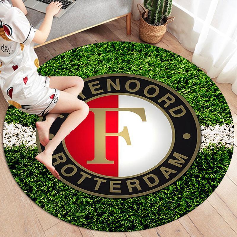 Feyenoord Round Area Rug,Carpet Rug for Living Room Bedroom Sofa Playroom Decor,Non-slip Floor Mat