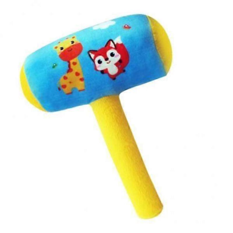 2x Baby Toy HAMMER Plush Toy Cotton Filled Cartoon Style Animals 23.8cm Gift