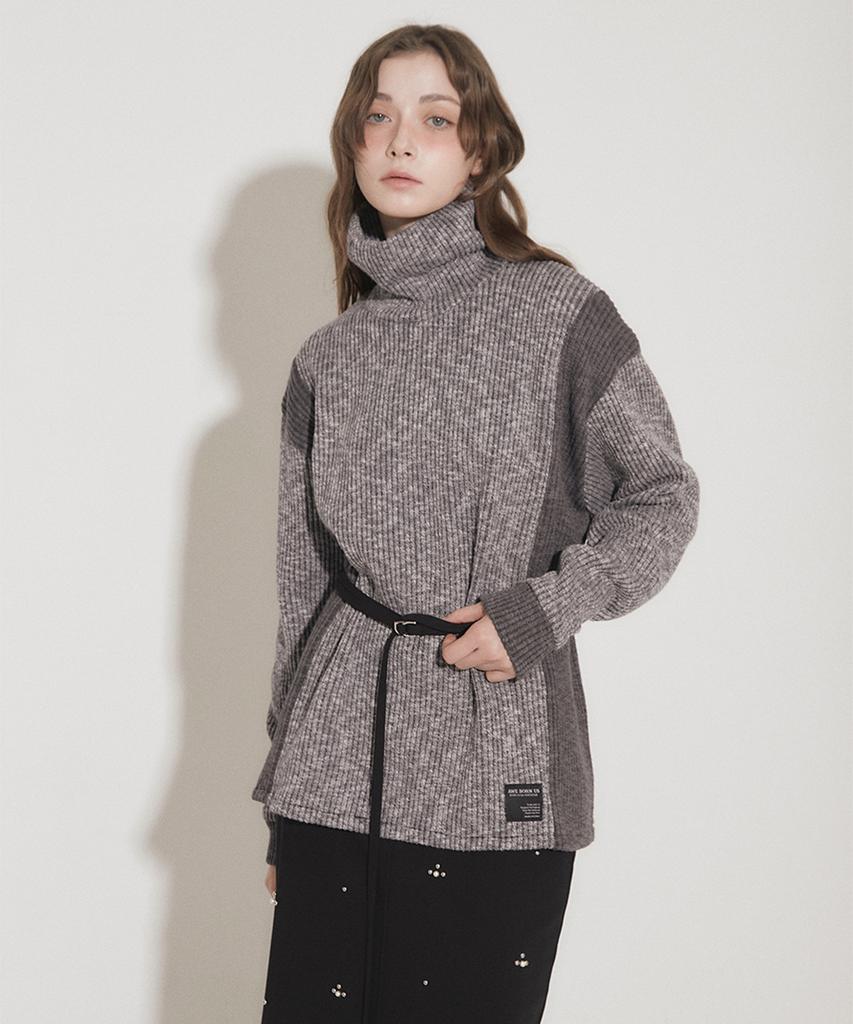 Eoboneoseu Panel Turtleneck Pullover [Grey]
