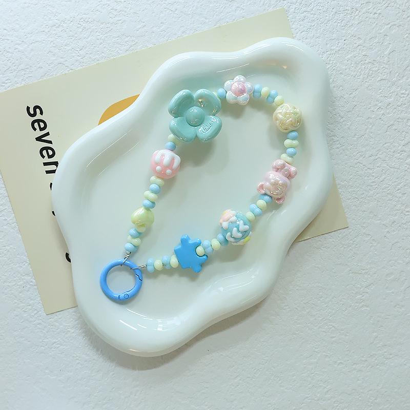 

Маленький свежий 3D цветок бисерный мобильный телефон цепочка кулон нарисованный вручную бисер цепочка сумка украшения украшения подарки для девочек