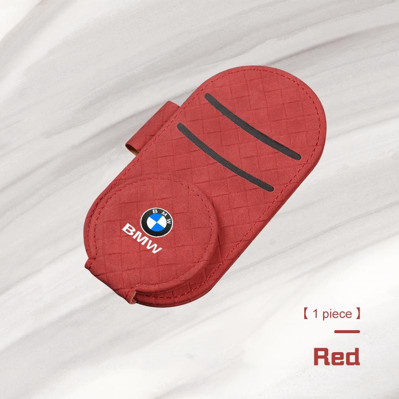 AAAOS1 Magnetic Leather Car Glasses Clip for BMW E28 E39 E46 E53 E60 E92 F10 F20 F48 G60 G70 X1X5X6 X7 Sun Visor Sunglasses Holder Clip