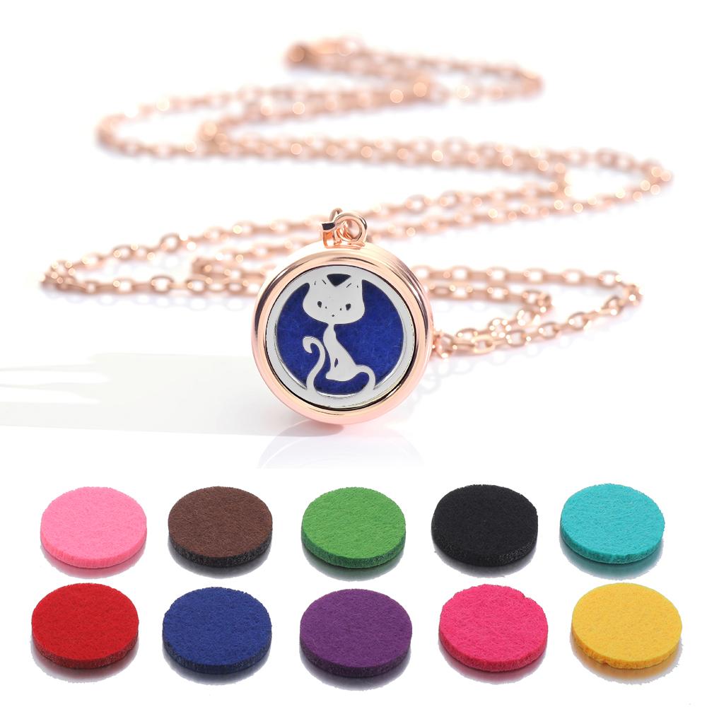New rose gold Tree Of Life Aromatherapy Perfume Locket Fashion Essential Oil Diffuser Necklace For Women Pendant Jewelry Gift