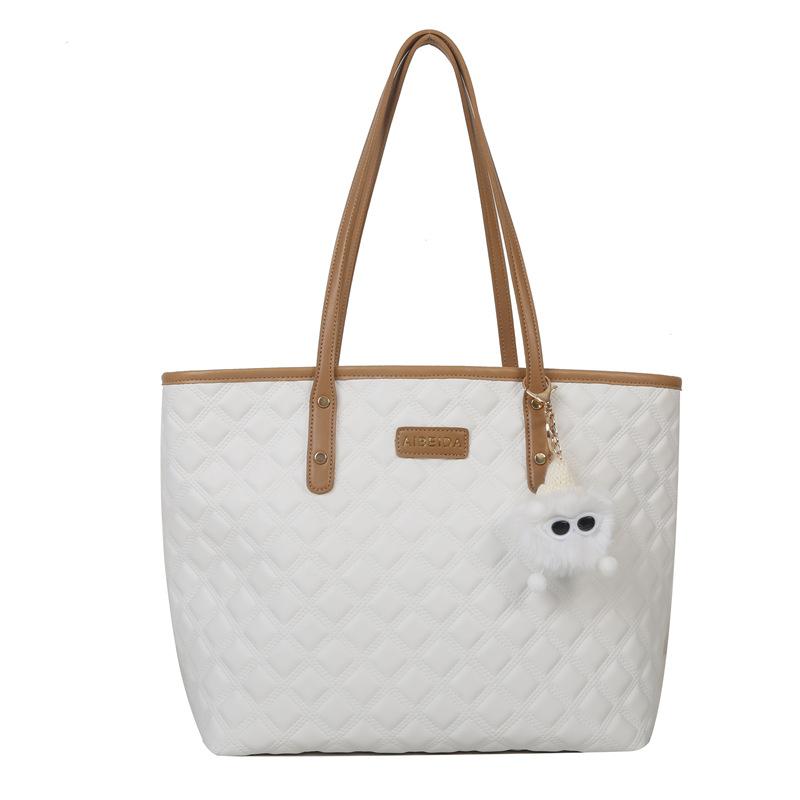 

Rhombus large-capacity bag women s new casual versatile shoulder bag student class tote bag