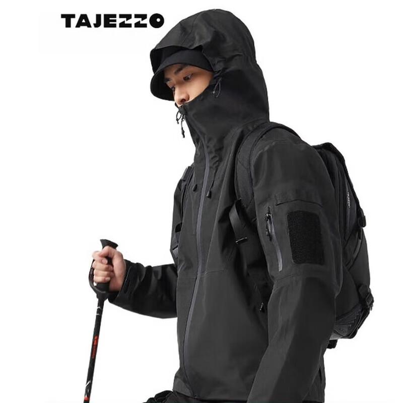 TAJEZZO J01 Men s Hooded Waterproof Hardshell Jacket L