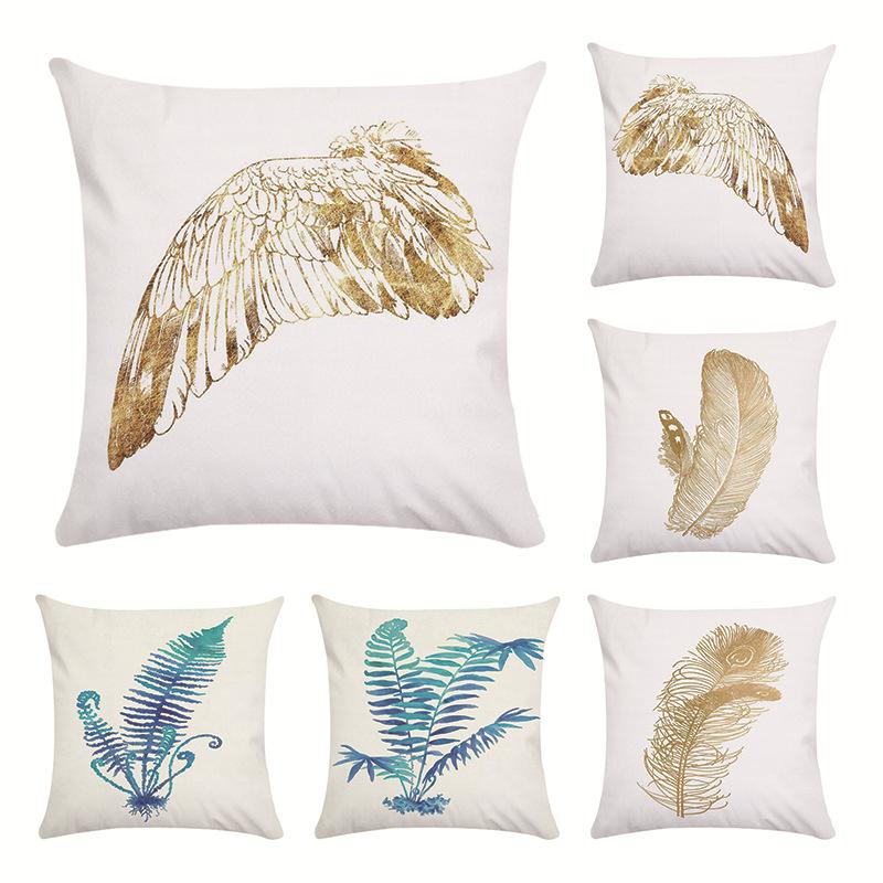 Tinika Chen Unisex Pattern Of An Angel's Wings Digital Printing Short Plush Pillow Covers For Car Sofa Office Cushion Cover Home Goods
