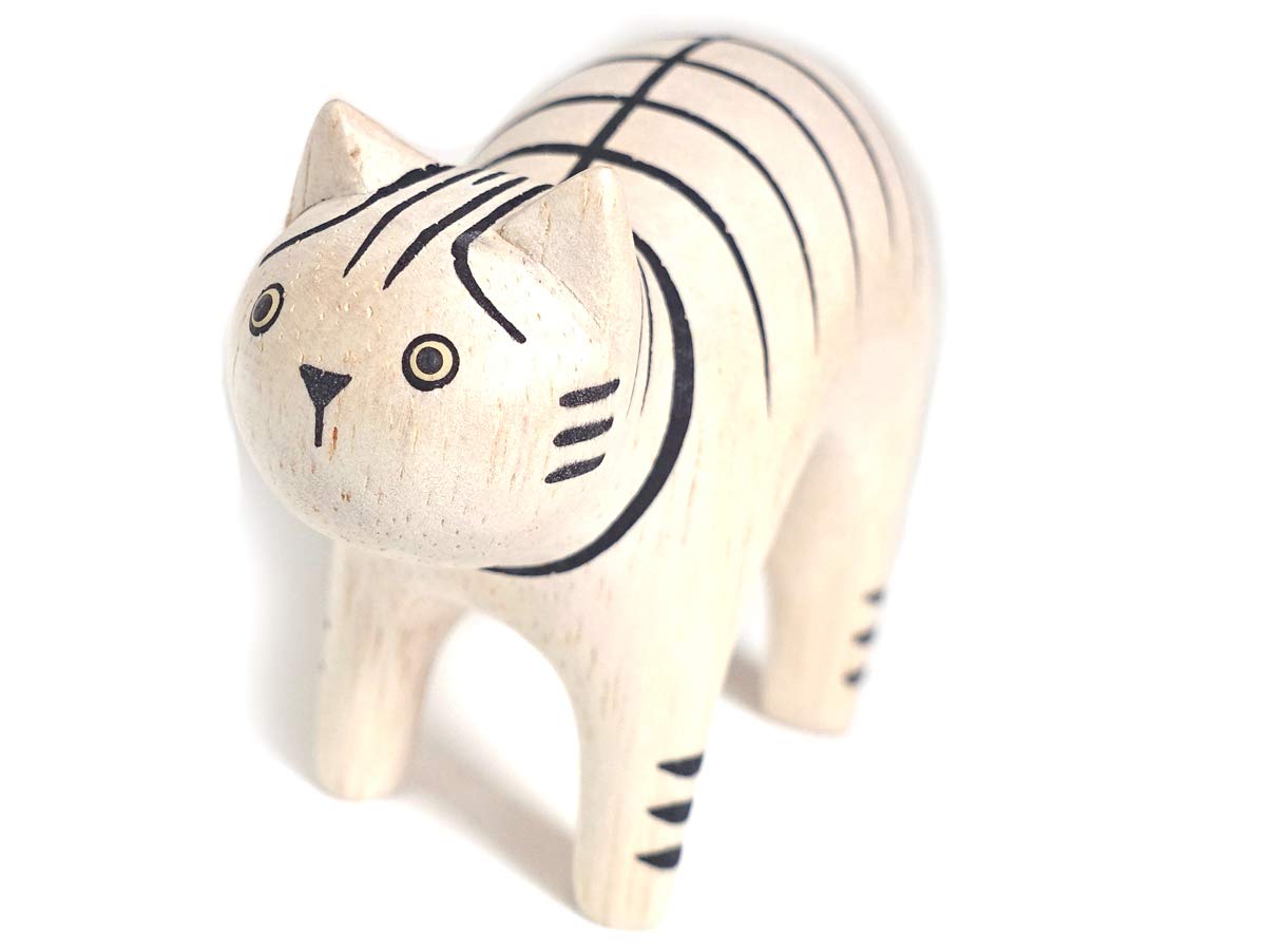 

Porepore Животное Кошка Табби Кошка КОШКА Интерьерная Фигурка Резьба по Дереву