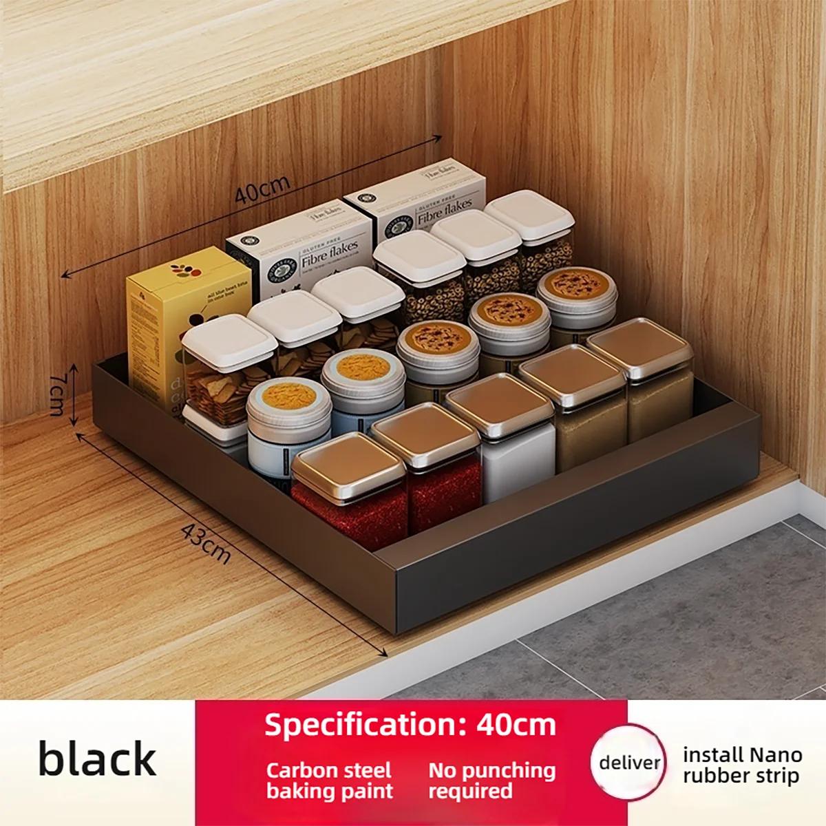 

Pull Out Tray Organizer Kitchen Storage Rack Cabinet Expandable Under Sink Spice Boxes Silent Slide Drawer Style Bowl Dish Shelf