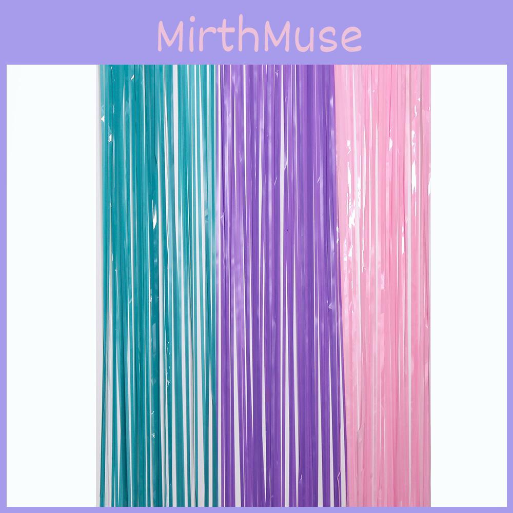 Macaron Colorful Rain Curtain Wall Decoration For Birthday Party With Blue Purple Pink Design