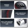 Universal 5 Speed Manual Leather Red Stitch Gear Shift Knob Car Gear Stick Shift Knob Lever Manual Transmission M8 M10 M11 M12