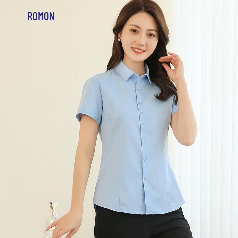 Luomeng Women s Slim-Fit Short-Sleeve Business Shirt 37