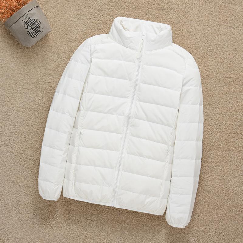 Seamless One-piece Woven Light and Thin Down Jacket Women's Short Stand-up Collar Lightweight Large Size Outdoor Sports Autumn and Winter Jacket Wint