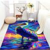 Psychedelic Neon Pelican Print Carpet for Bedroom Living Room Bedside Sofa Floor Mat Modern Home Decor Area Rug Large Size