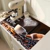 Classic Coffee Design Dish Drying Mat Soft Rubber Non-Slip Absorbent Stain-Resistant for Kitchen Coffee Bar Countertops