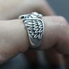 Vintage Eagle Ring Men Adjustable925 Sterling Retro Animal Motif Statement Jewelry