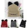 Cozy Cat Ears Women Hat Knitted Acrylic Warm Winter Beanie Caps For Fashionable Comfort