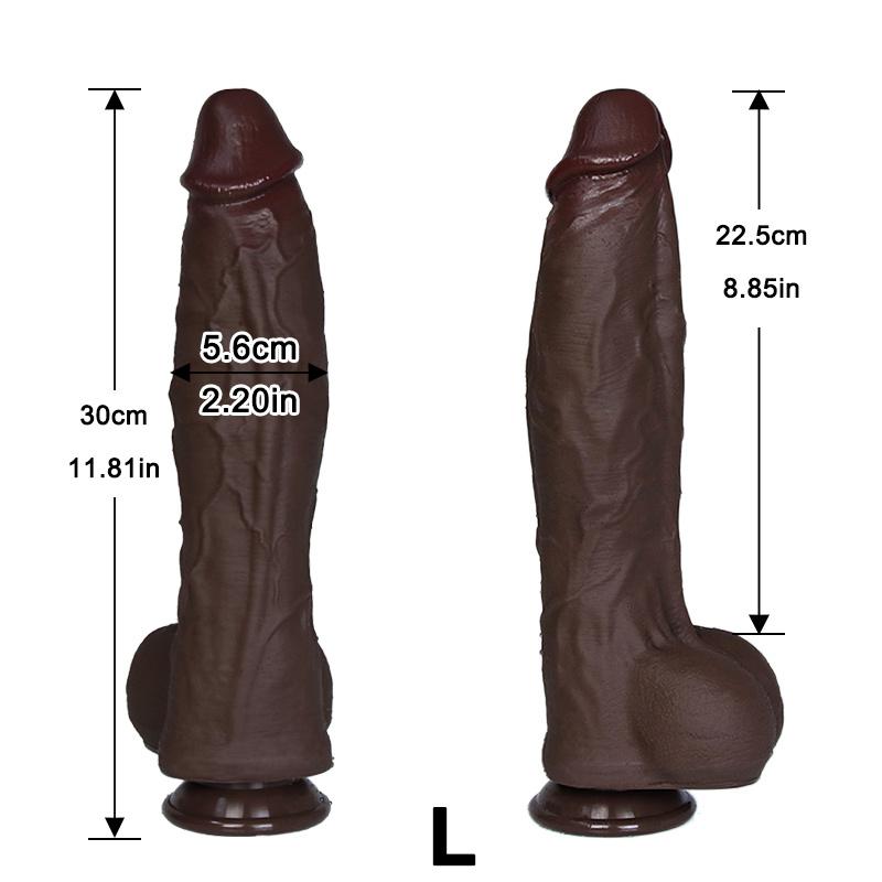 Coffee Realistic Liquid Silicone Dildo, XL Size, Strong Suction Cup, Soft Body-Safe Silicone, Waterproof, Discreet Packaging