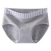 Women Mid Waist Pure Cotton Antibacterial Extended Crotch Ladies Daily Underwear Panties
