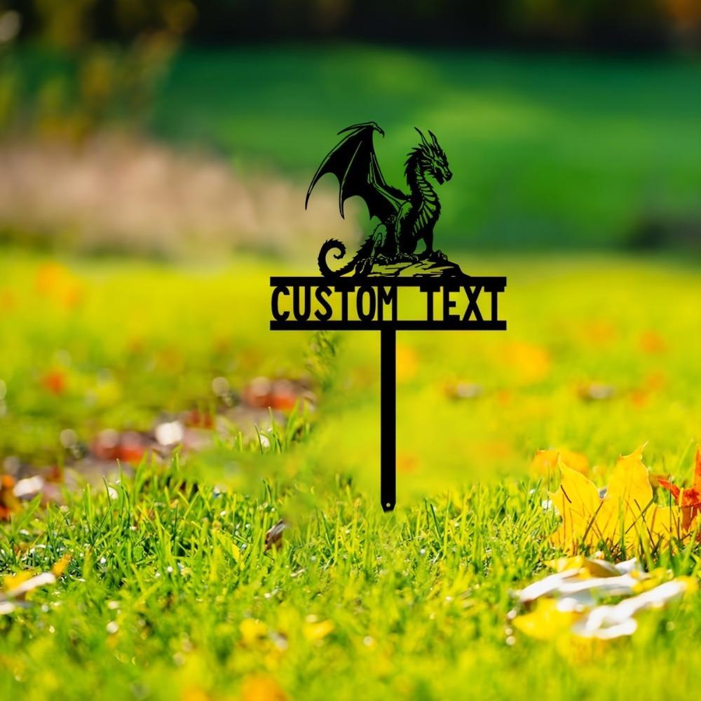 Metal Wall Art Dragon Garden Stake Custom House Number Lawn Decor Durable Outdoor Sign Festival Gift