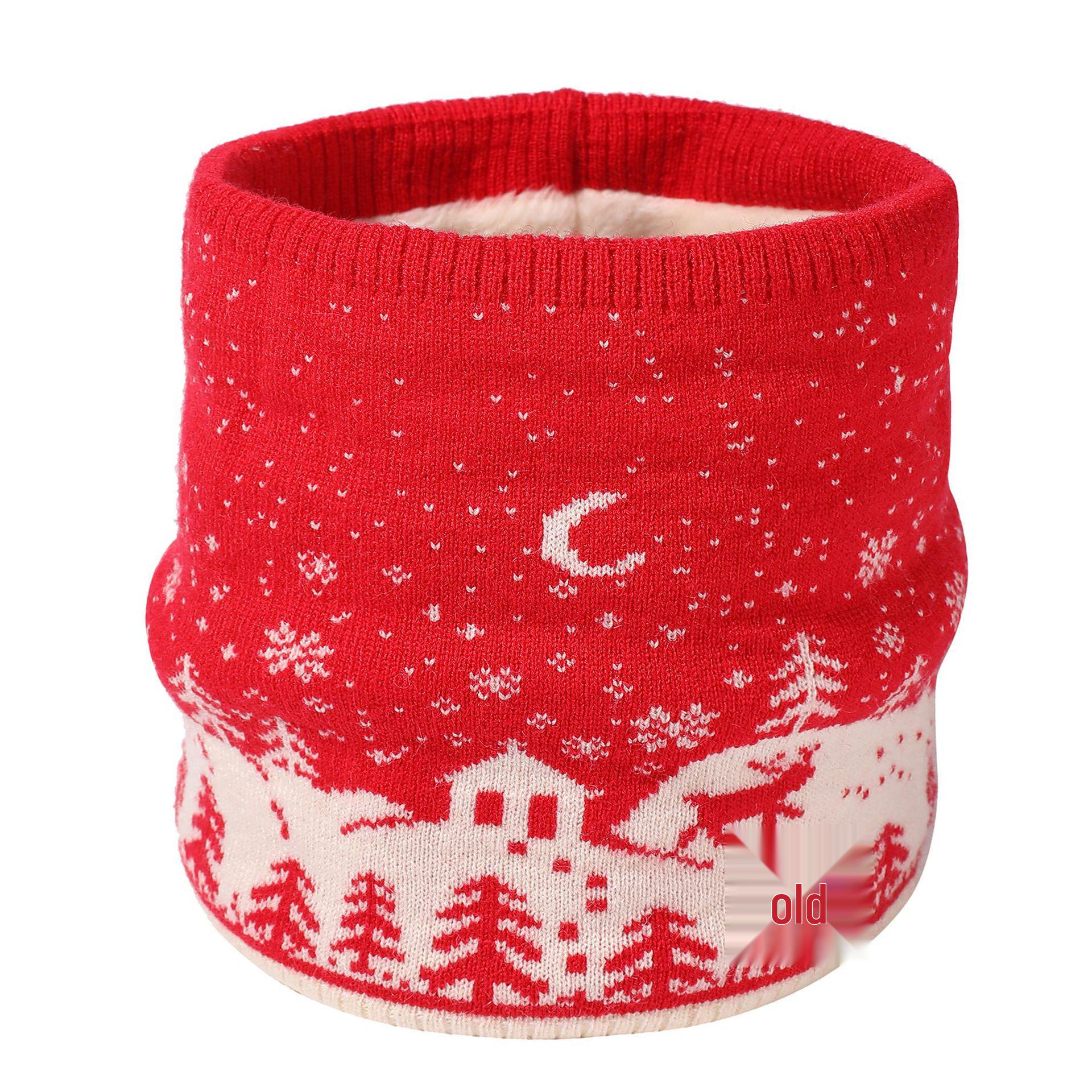 

Christmas Reindeer Fleece-Lined Children s Snood: Warm, Cute Knitted Neck Warmer 23x18x1 cm
