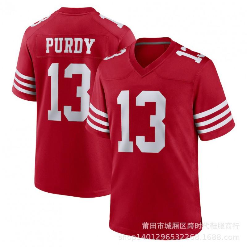 NFL 49ers Football Jersey 13 Purdy 97 Bosa Embroidered Team Sports Fan Apparel