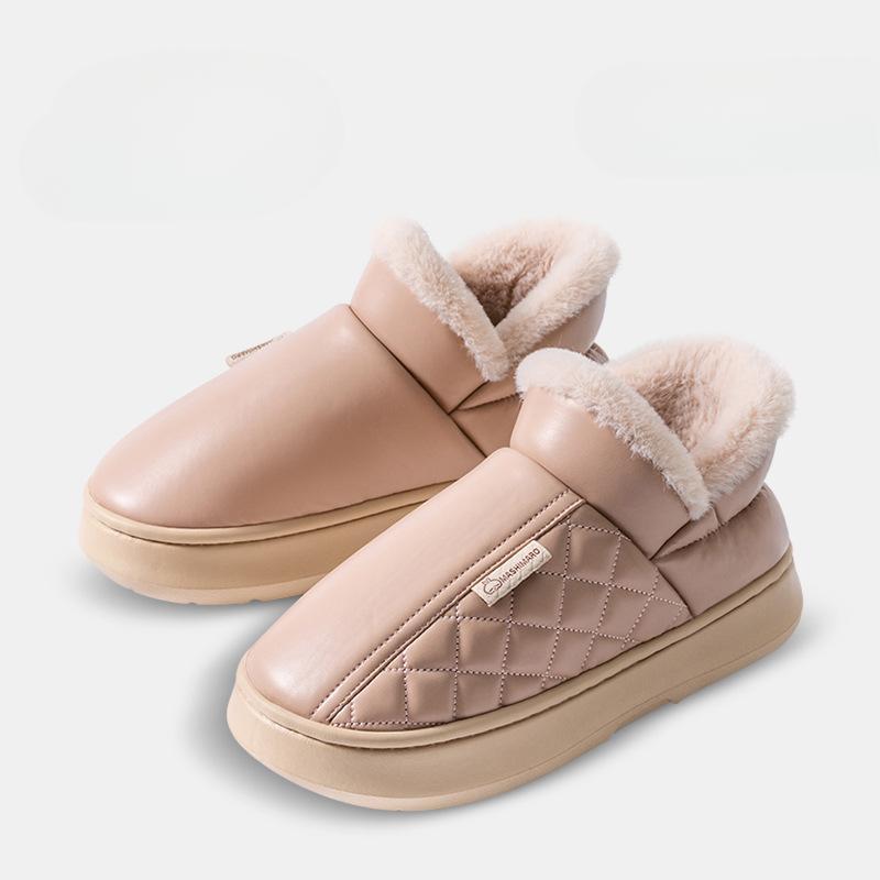 

Мужская хлопковая обувь для зимы, домашняя утепленная и плюшевая, с высоким верхом, хлопковые тапочки для мужской верхней одежды зимой 38-39 розовый