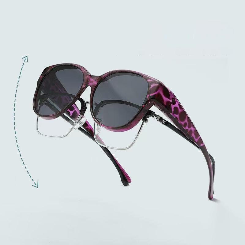 Fashion Large Frame Sunglasses Cover Over Myopia Prescription Glasses Portable Men Women Vintage Fishing Driving Eyewear