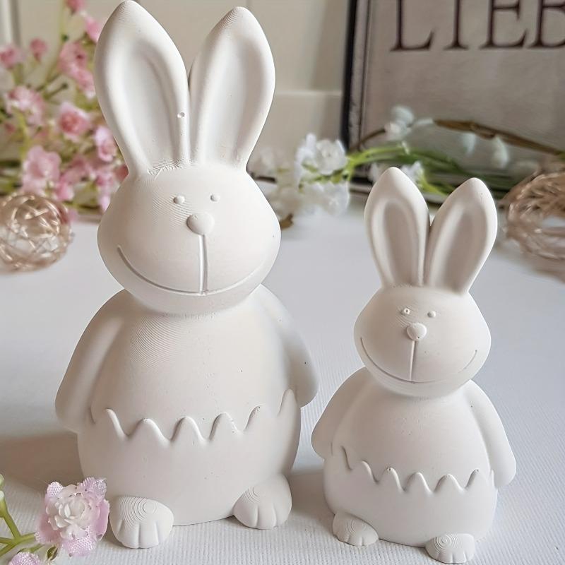 Resin Silicone Mold Easter Eggshell Rabbit Gypsum Decorative Mold Home Desktop Atmosphere Decoration Festival Gift Resin Gypsum