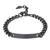 Men's Stainless Steel Bracelet Father's Day Gift Stainless Steel Curved Brand Lettering Black Cuban Chain Curved Brand Bracelet
