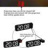 USB Powered Digital Projection Alarm Clock Night Mode Power-off Memory Table Clock 12H/24H  LED Clock With USB Cable