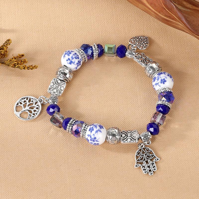 Imitation silver bracelet bracelet electroplating imitation silver handmade Miao bracelet scenic retro turquoise jewelry women