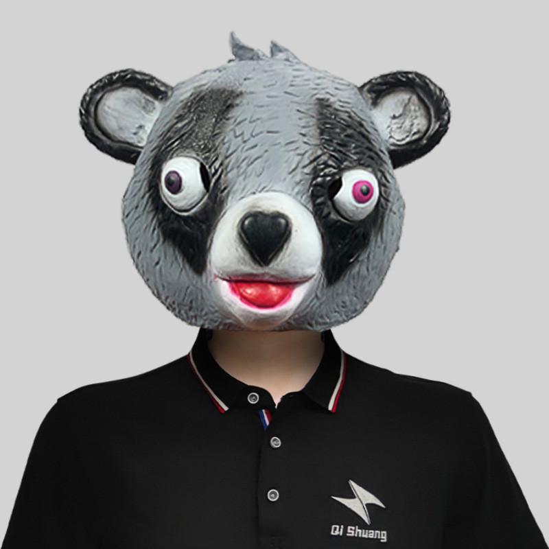 Whimsical Raccoon Head Mask In Pink Blue And Gray Colors Perfect For Kids And Adult Celebrations
