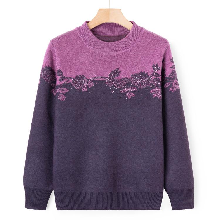 Mothers Wear Early Autumn Sweaters, Grandma Sweaters, New Clothes for The Elderly, and Loose Bottoming Shirts for Autumn Clothes.