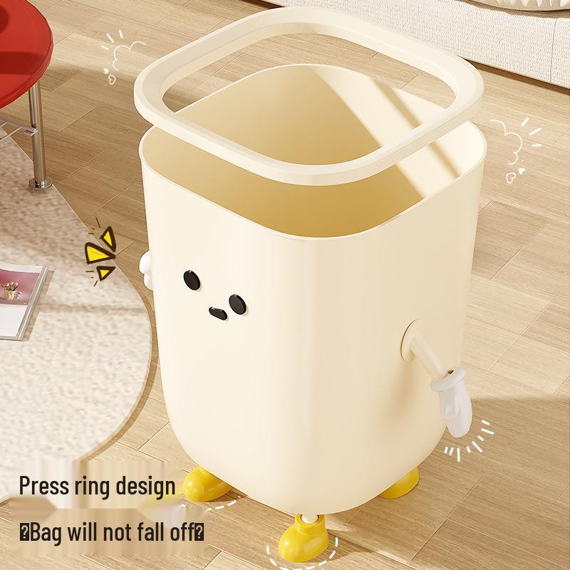 Cute Cartoon Trash Can with Paper Holder - Large Capacity for Home, Dorm, or Bedroom Use