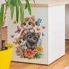 Cute Cat Floral Wall Sticker Self-Adhesive Removable for Bedroom Living Room Closet Dorm Home Decor Art