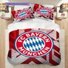 FC Bayern München Muster Bettwäsche Steppdecke Set Bettbezug Kissenbezug Heimdekoration Geburtstagsgeschenk (1 Bettbezug + 2 Kissenbezüge, ohne Füllung)