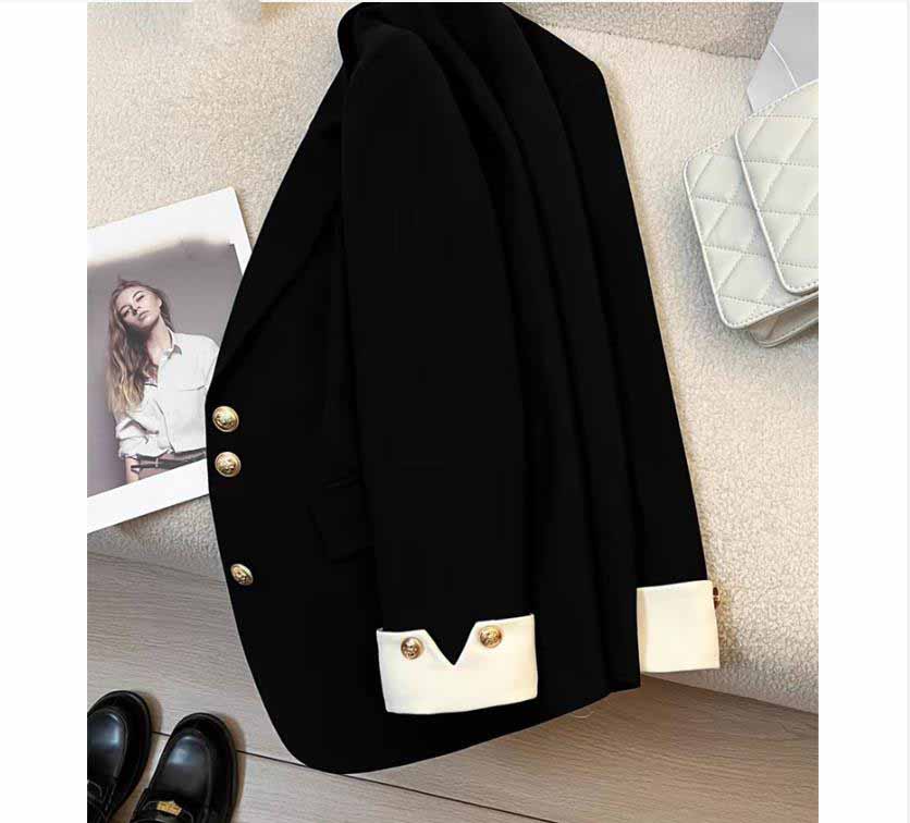 Long Sleeve Office Lady Blazers Autumn Spring Solid Casual Single Breasted Chic Notched Blazer Women Jackets