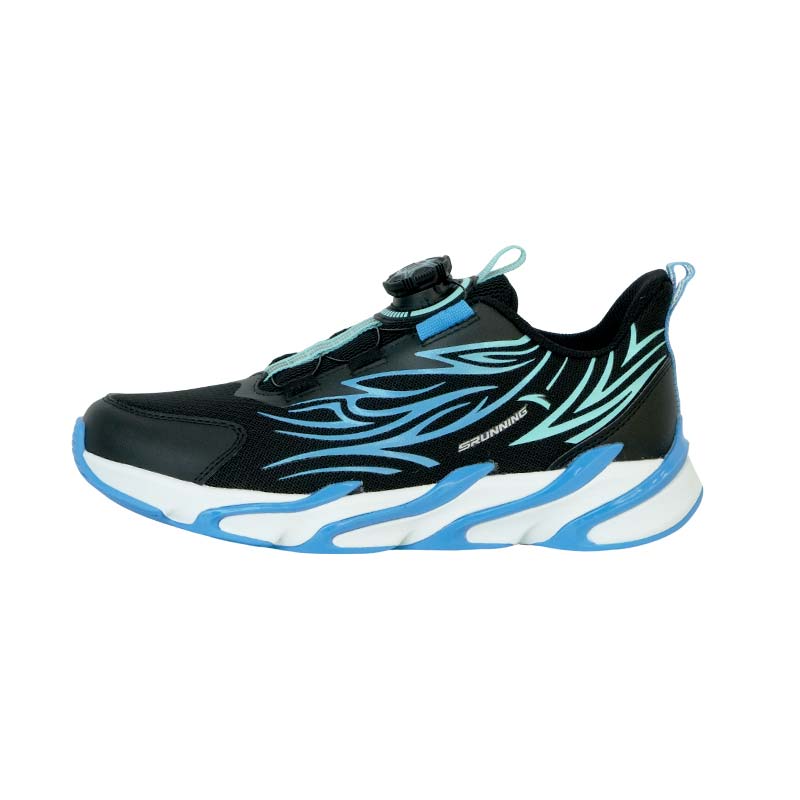 Anta Kids Synthetic Leather Fabric Comfortable Casual Low-Top Running Shoes Kids sneaker Black Table-Blue Clear-Water-Blue 312445511R-4