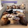 3pcs Camel Family Bedding Set - Includes One Quilt Cover and Two Pillowcases (No Core) - Anime Cartoon Design, Polyester Fabric, Suitable Fo