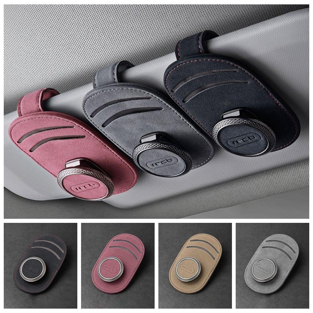 

Tumbled Leather Card Ticket Organizer Multifunctional Car Eyeglasses Frame Eye Sunglasses Clip Men Style 1