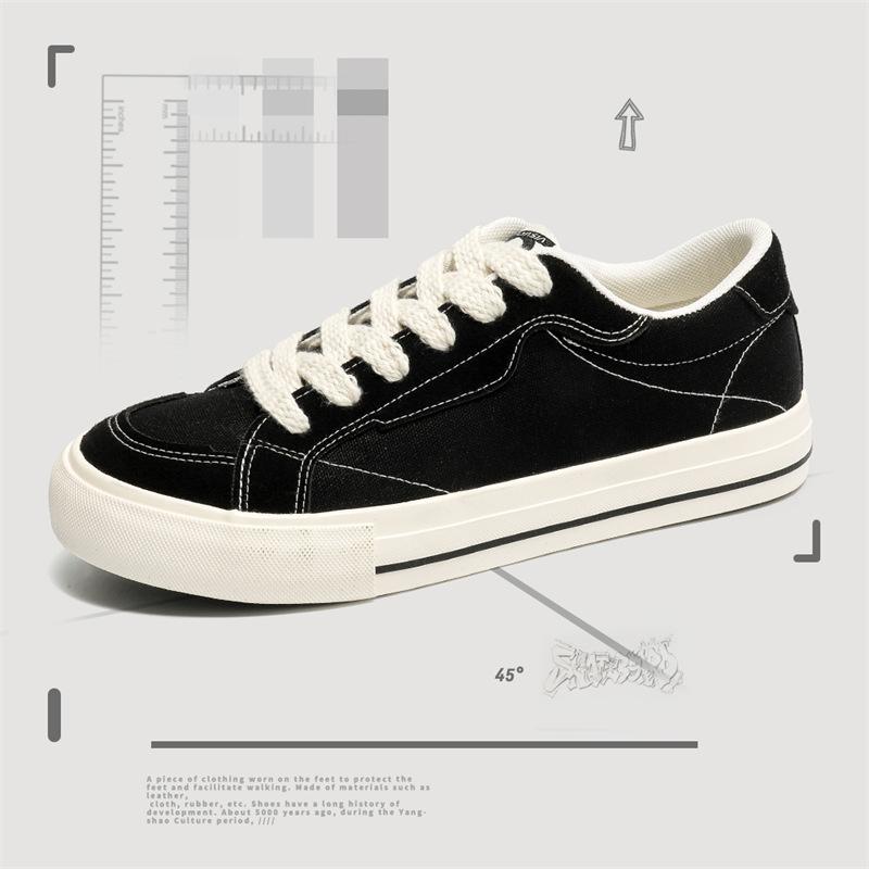 

Spring men s canvas shoes Korean version of trend board shoes breathable contrasting color versatile student shoes men s casual trendy shoes 7968 44 чорний